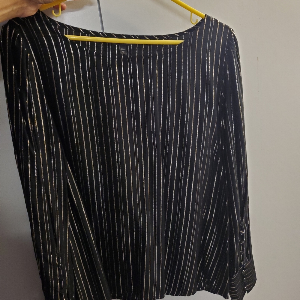 Express black and gold Long Sleeve blouse